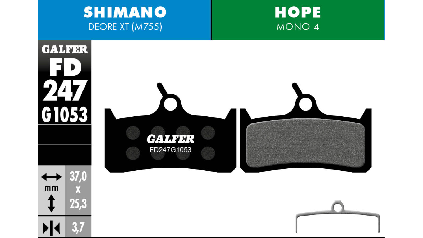 PASTIGLIE SHIMANO DEORE XT OLD-HOPE Mono4