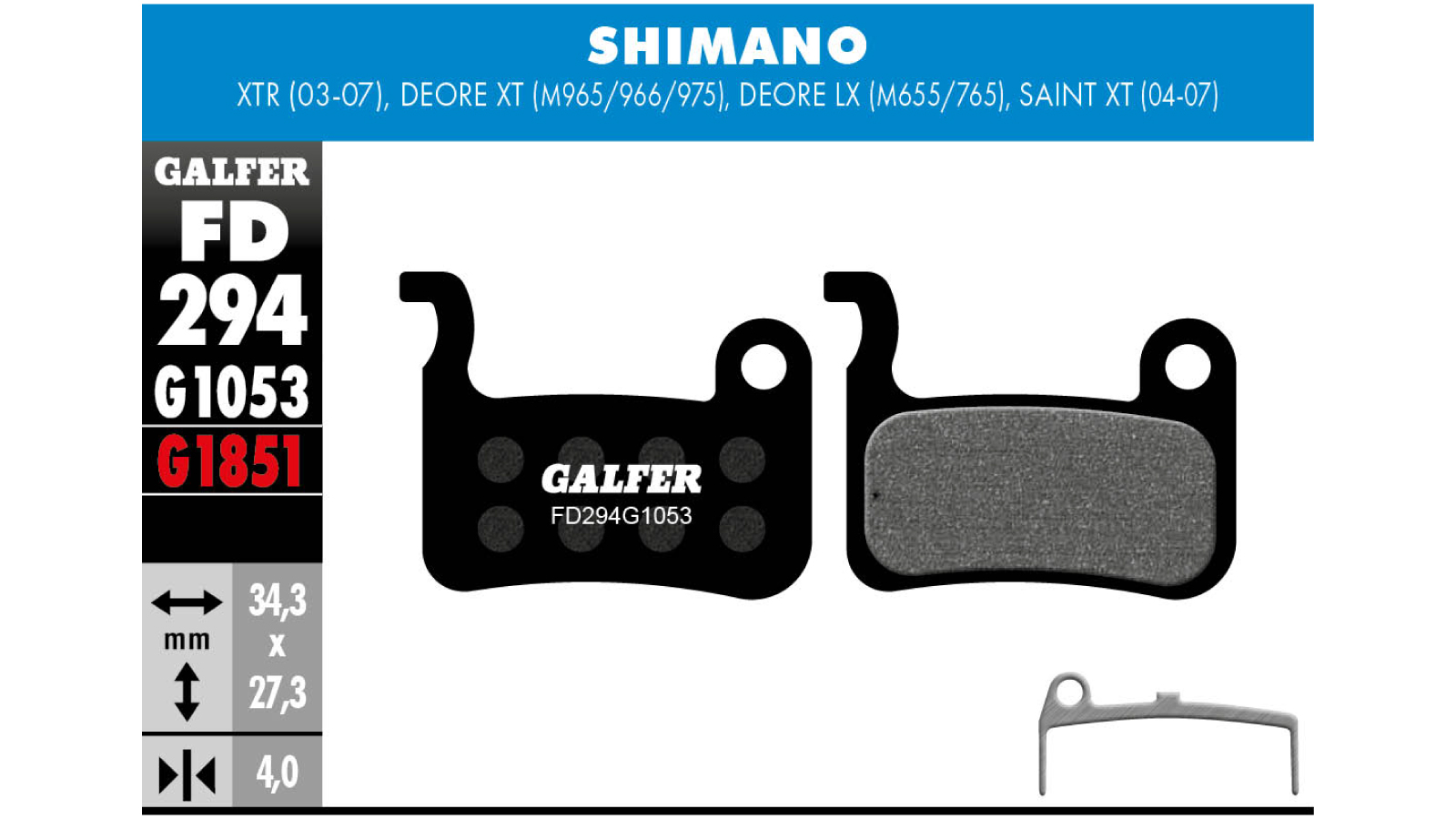 PASTIGLIE SHIMANO DEORE XT-LX