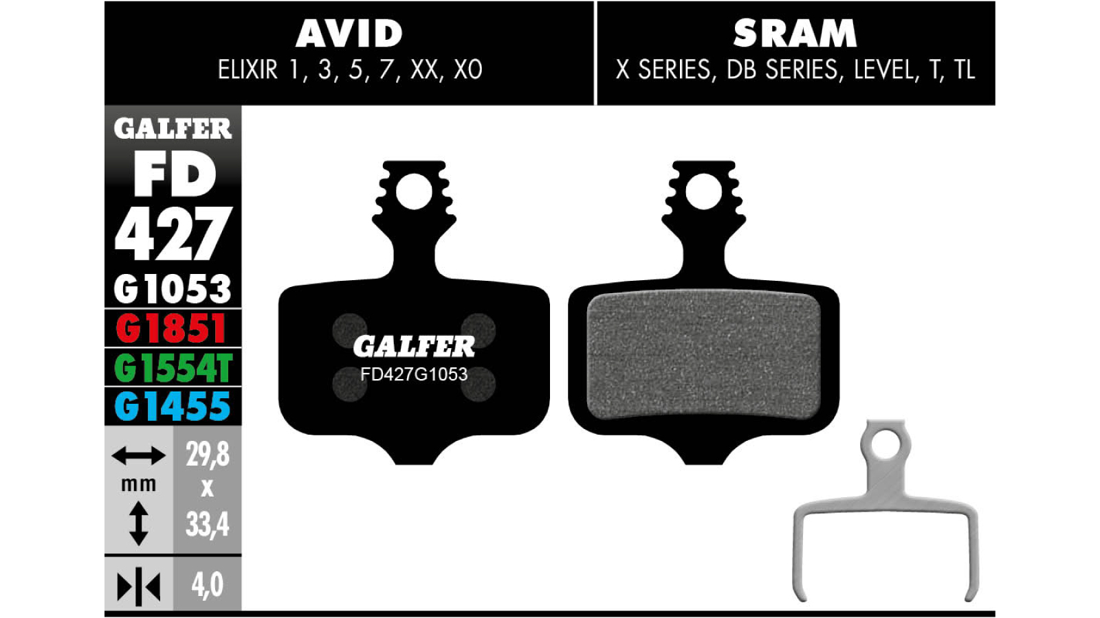 PASTIGLIE AVID ELIXIR-SRAM XX