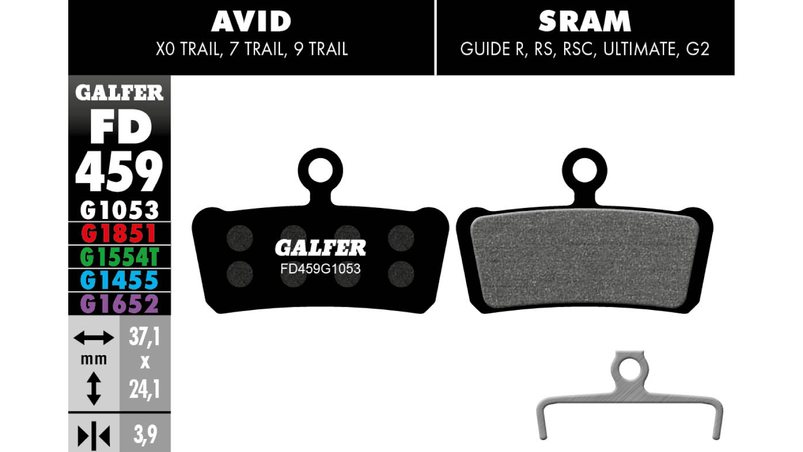 PASTIGLIE SRAM X0-ELIX7-9-GUIDER-RS-RSC-ULTIM-G2
