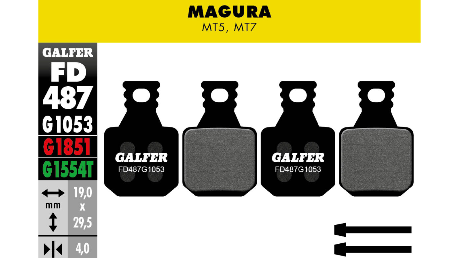 PASTIGLIE MAGURA MT5-MT7