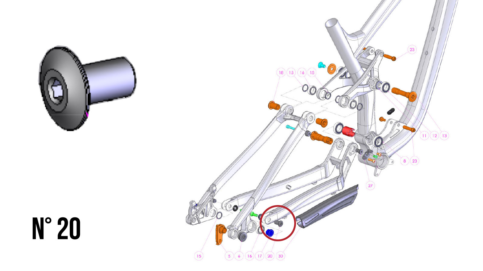 Chainstay Pivot Axle  (TSFA-CAX)
