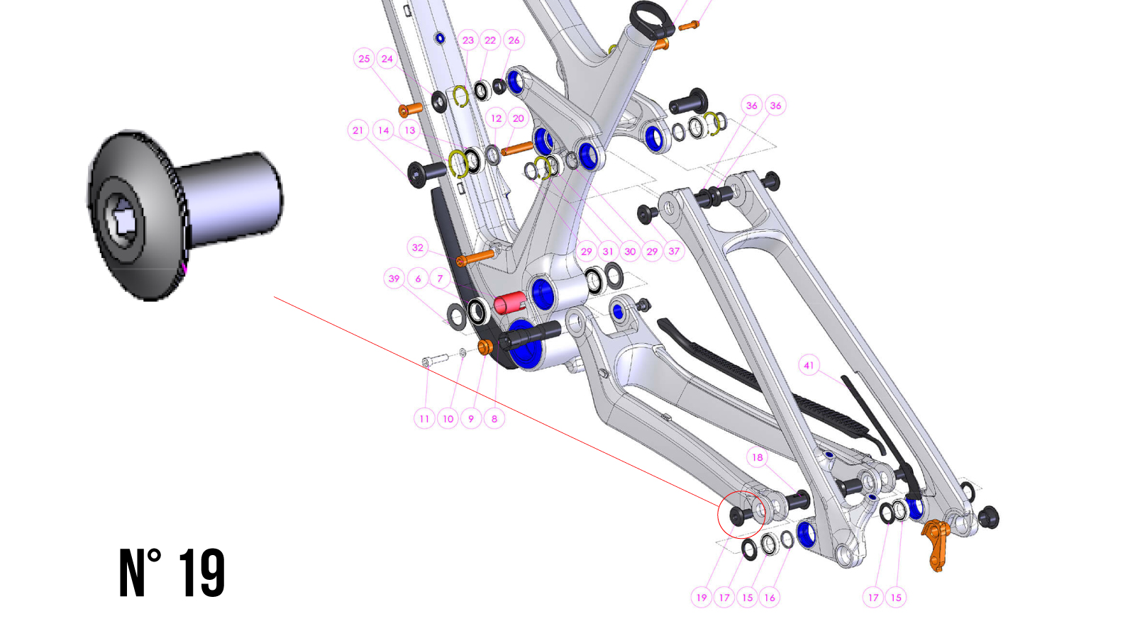 CHAINSTAY PIVOT SCREW SENTINEL V2
